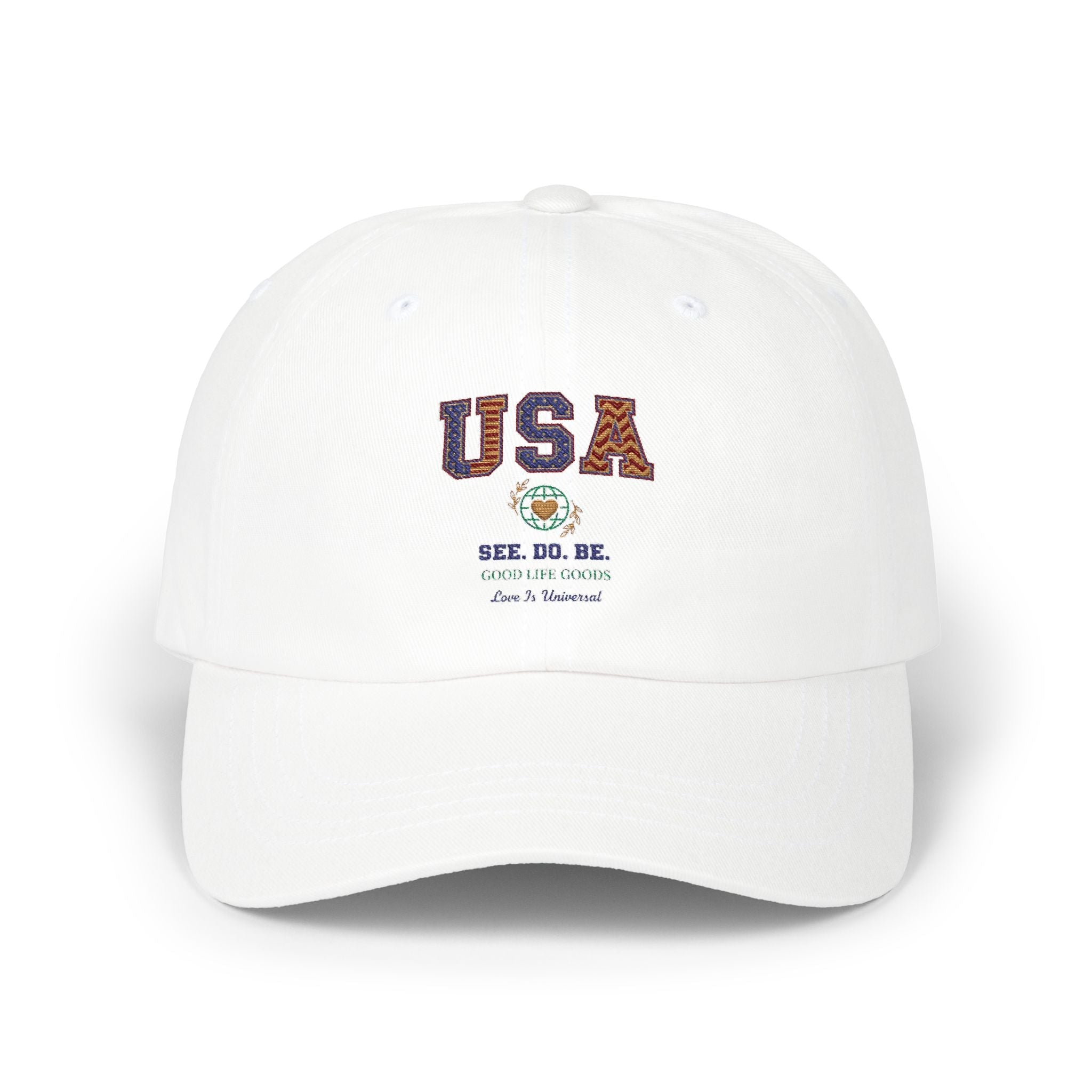 USA SEE. DO. BE. Dad Cap — Vintage Americana Embroidered Baseball Hat - Good Life Goods