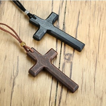 Vintage Wood Cross Necklace - Good Life Goods