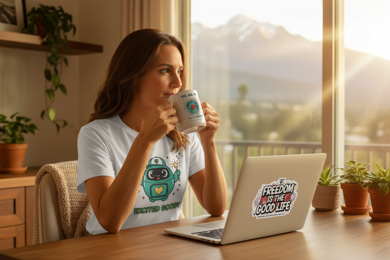Woman Living the Good Life with All Three Products