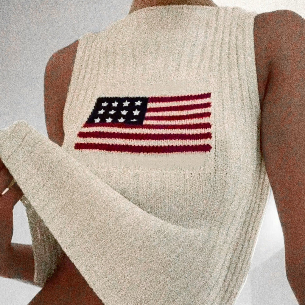 Women's Sleeveless Knit Sweater Top – Geometric Print Summer Essential - Good Life Goods