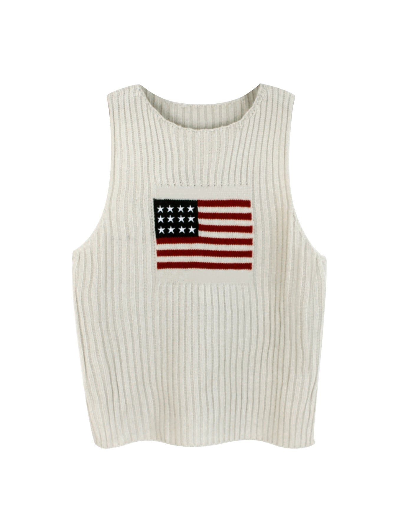 Women's Sleeveless Knit Sweater Top – Geometric Print Summer Essential - Good Life Goods